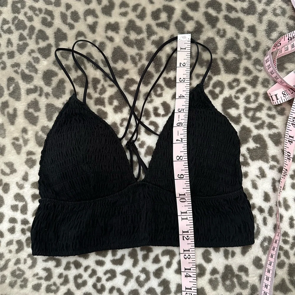 PINK Victoria’s Secret Smocked Bralette in Black Size Medium Women’s - Picture 15 of 17